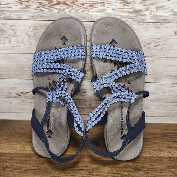 Skechers Women's Reggae Slim Sandals Memory Foam Blue size 9 - Picture 4 of 7